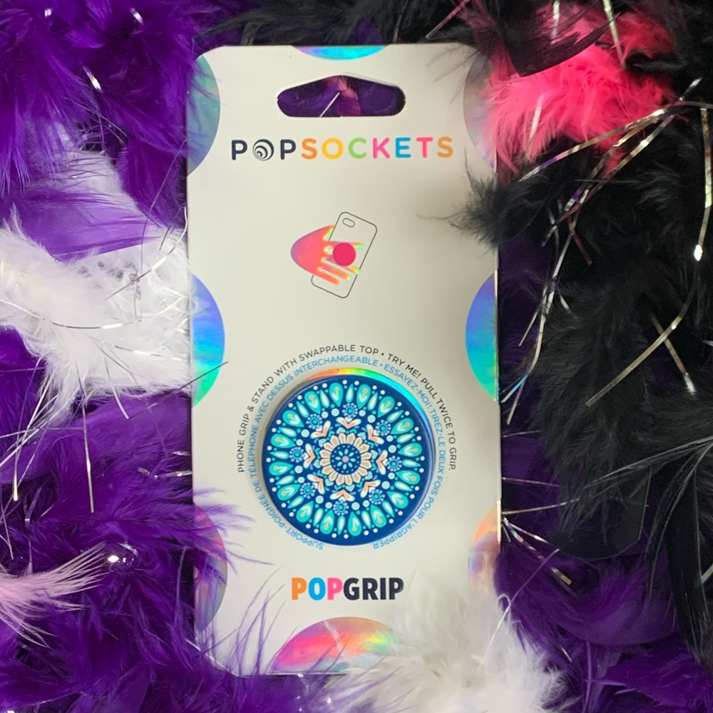 NWT PopSocket Swappable - Butterfly Mandala Teal
